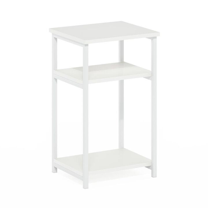 3-Tier Industrial Metal Frame End Table with Storage Shelves, 1-Pack