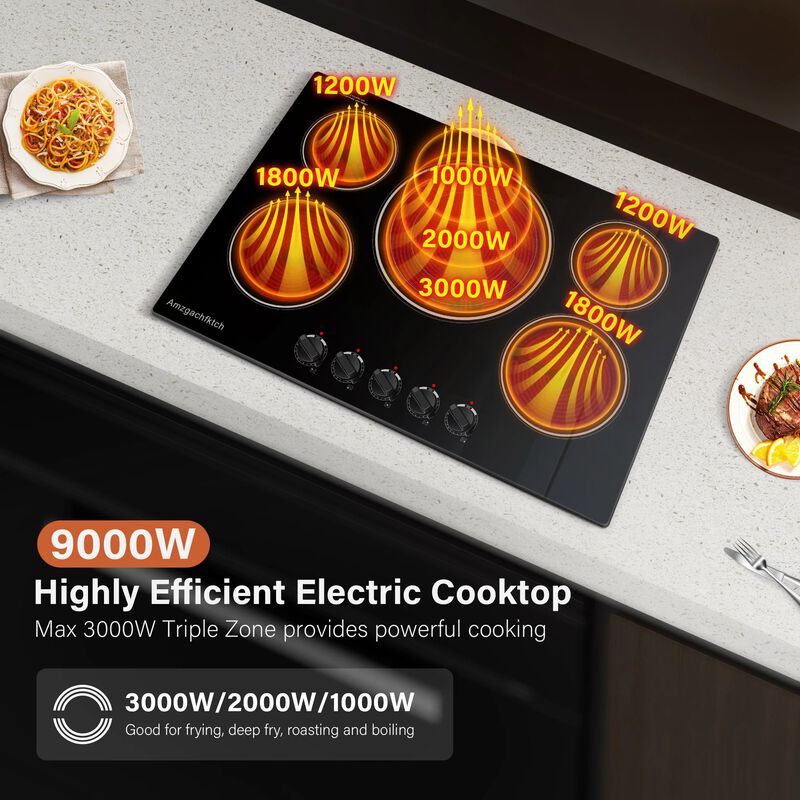Electric Cooktop 30 inches 5-Burner Built-In image number 3