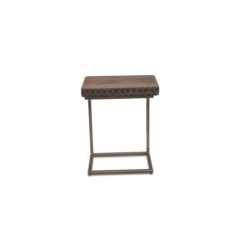 World Interiors Vallarta Side Table in Mango Wood with Two Tone Finish image number 1