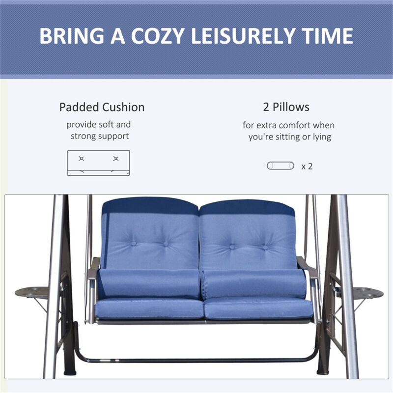 2-Seater Outdoor Patio Swing Chair Durable & Weather-Resistant for Garden, Backyard, or Porch