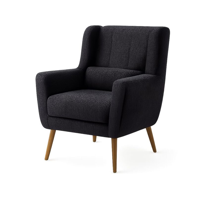 GOODSILO Upholstered Chenille Accent Armchair with Pillow, Comfy Padded Lounge Chair for Small Spaces, Living Room, Bedroom image number 0