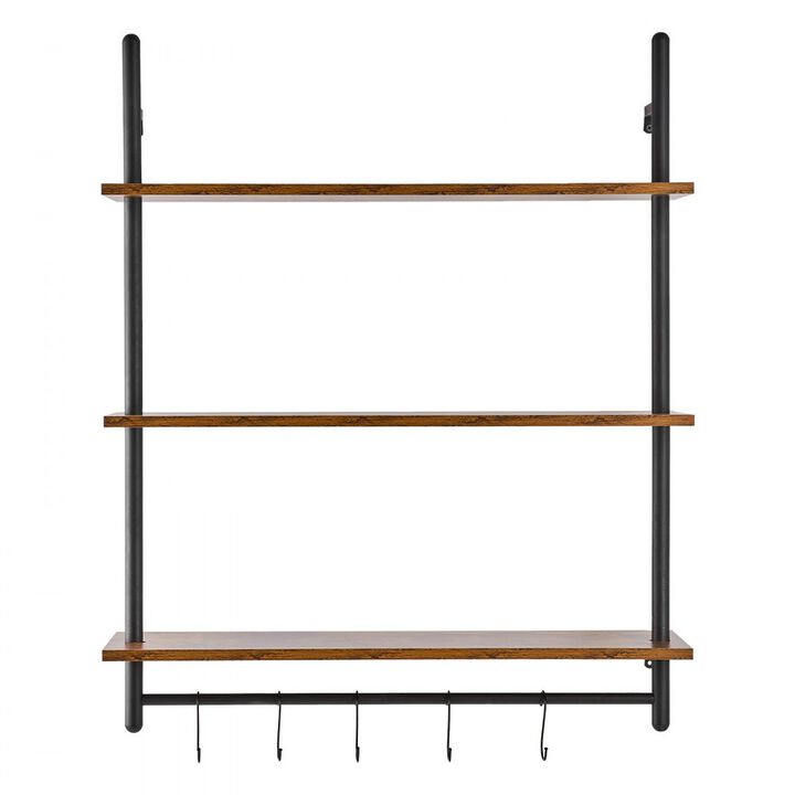 3-Tier Industrial Pipe Shelf Wall Mount for Kitchen, Bedroom, or Living Room