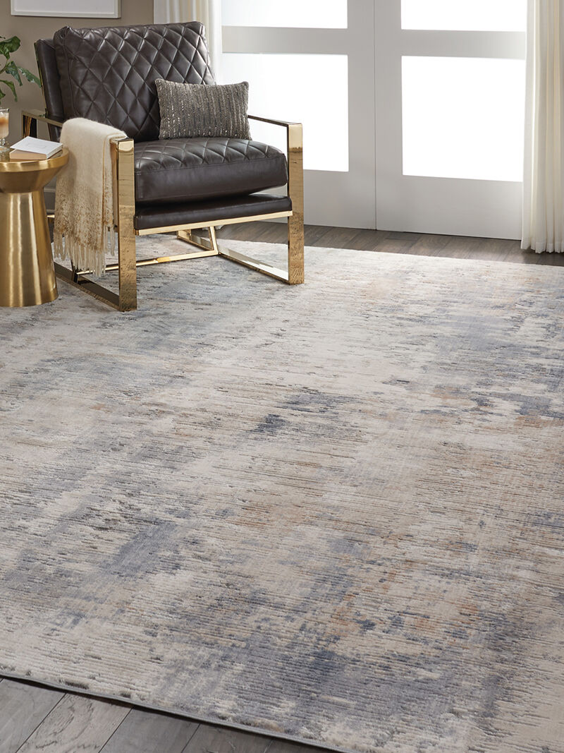 Rustic Textures RUS05 Beige/Gray 7&rsquo;10&rdquo; x Round Rug