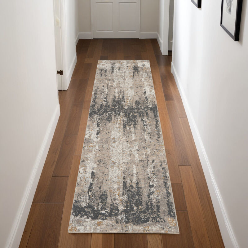 HomeRoots Abstract Runner Rug image number 1