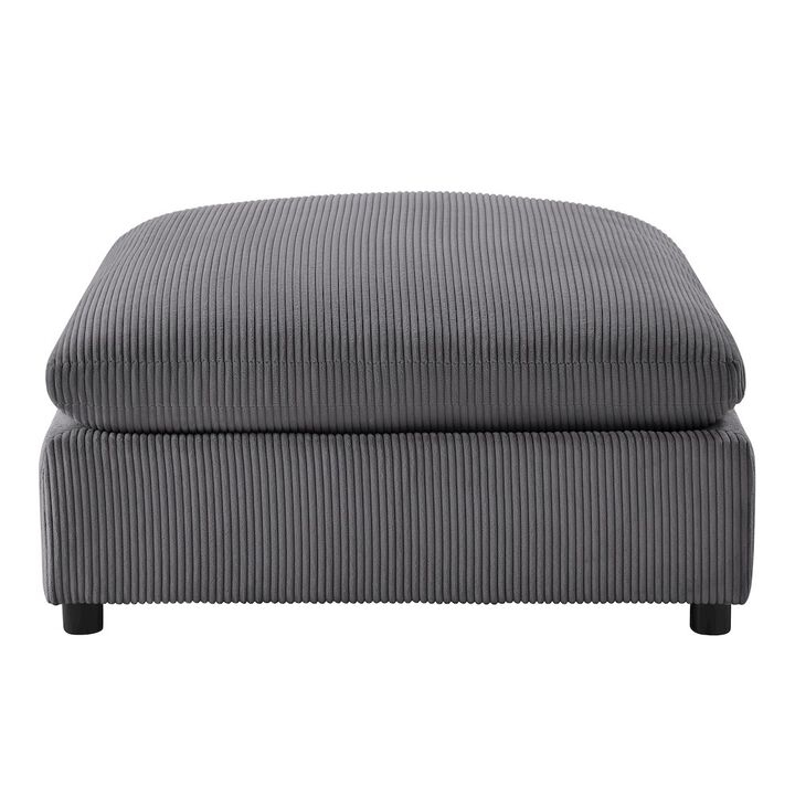 Casella Charcoal Corduroy Ottoman