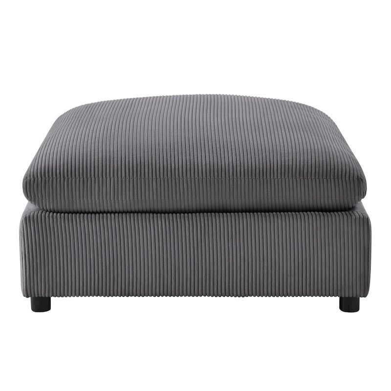 Casella Charcoal Corduroy Ottoman