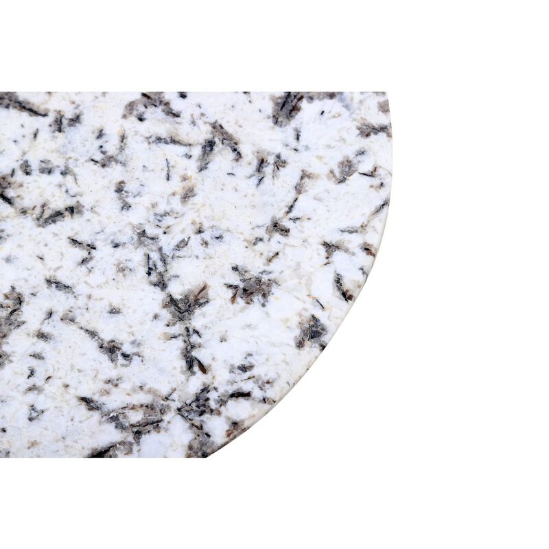 World Interiors Glacier 18 Accent Table with Alaska White Marble