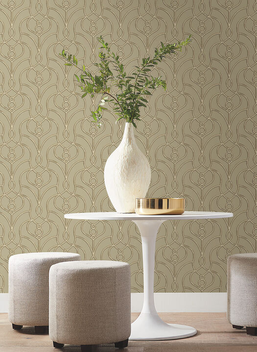 Divine Trellis Taupe Wallpaper