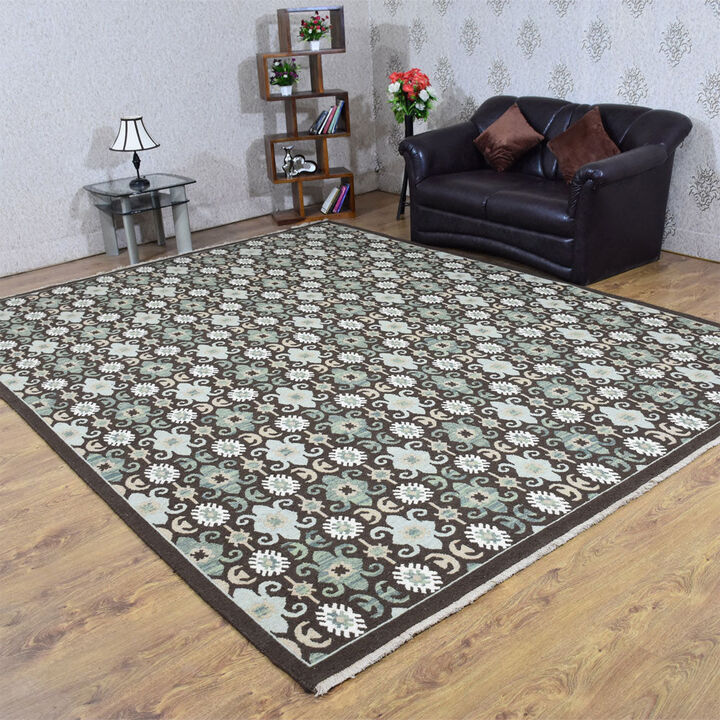 Rugsotic Carpets Hand Knotted Sumak Wool 9'x12' Area Rug Oriental Multicolor SW0017