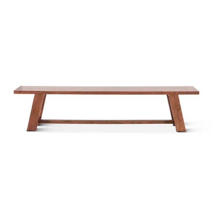 World Interiors Stavanger 80" Bench in Cinnamon Brown Finish
