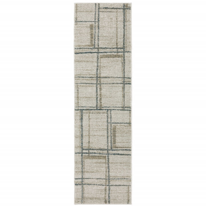 HomeRoots Geometric Distressed Runner Rug
