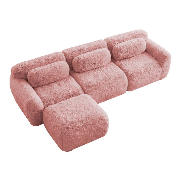 Merax Modular Sectional Sofa with Plush Fabric & Ergonomic Seating