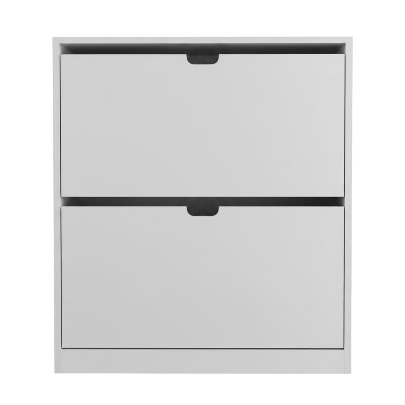 Entryway Shoe Storage Cabinet Flip Drawer Adjustable Shelves White image number 0