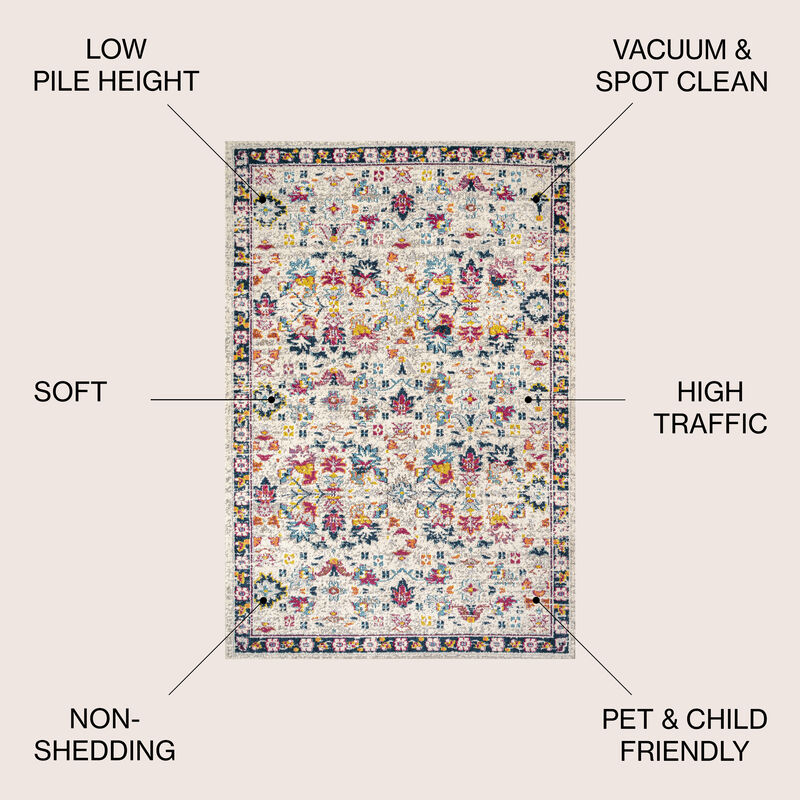 Alfombra Modern Persian Boho Floral Area Rug