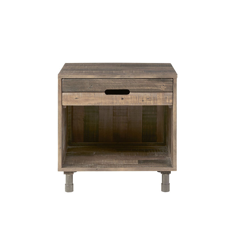 Gracie Mills Lowell Natural Harmony Solid Wood Nightstand for Timeless Bedroom Elegance