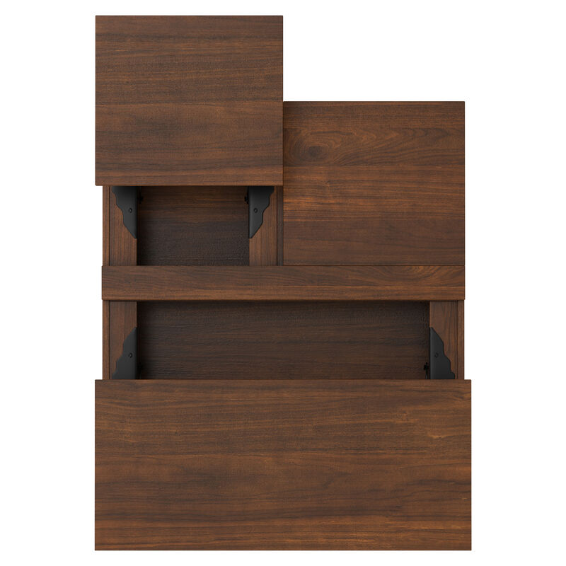 Hunter  32 inch Wide Square Industrial Lift Top Coffee Table in Walnut