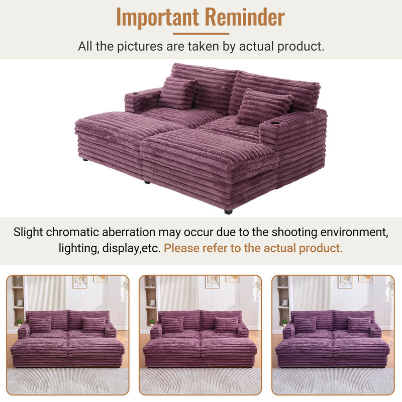 Oversized Chaise Sofa Loveseats image number 6