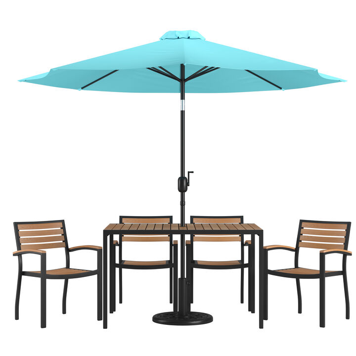 Table-4 Chairs-Umbrella & Base