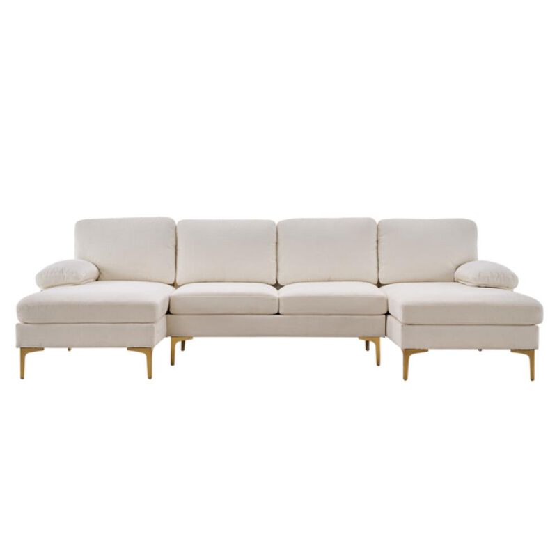 U-Shaped 4-Seat Modular Sofa – Spacious Indoor Seating for Living Room with Customizable Configuration