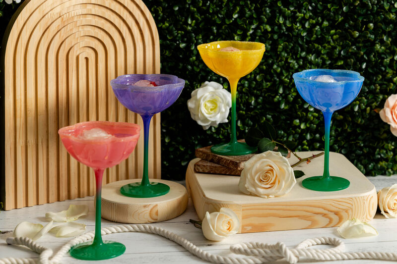 Jeanne Fitz Ombre Flower Coupes, Assorted Colors, Set of 4 image number 1