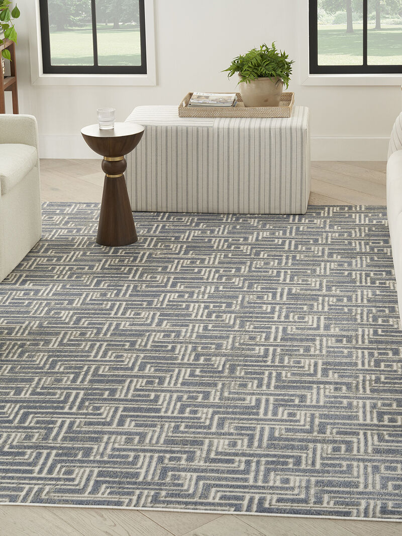 Serenity Home SRH04 Blue/Ivory 5'3" x 7'3" Rug image number 7