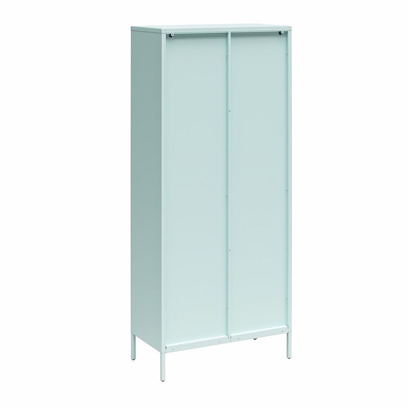 Luna Tall 2 Door Accent Cabinet with Fluted Glass