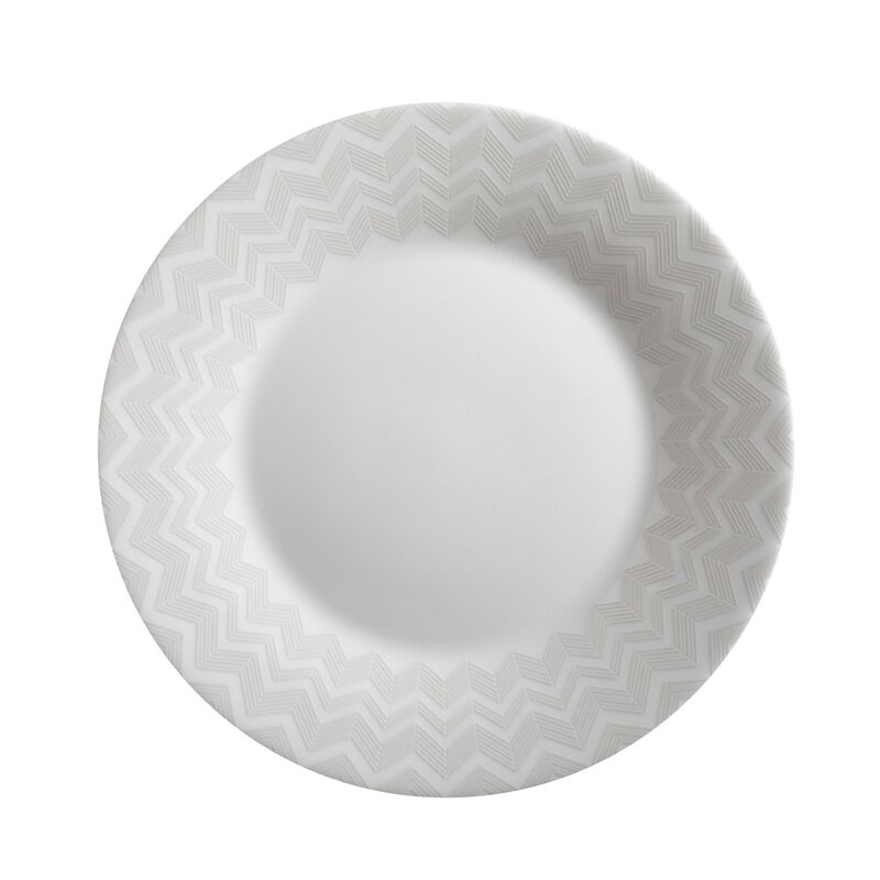 Dessert Plates ZIG ZAG WHITE Set of 6, diam. 8.46" image number 0