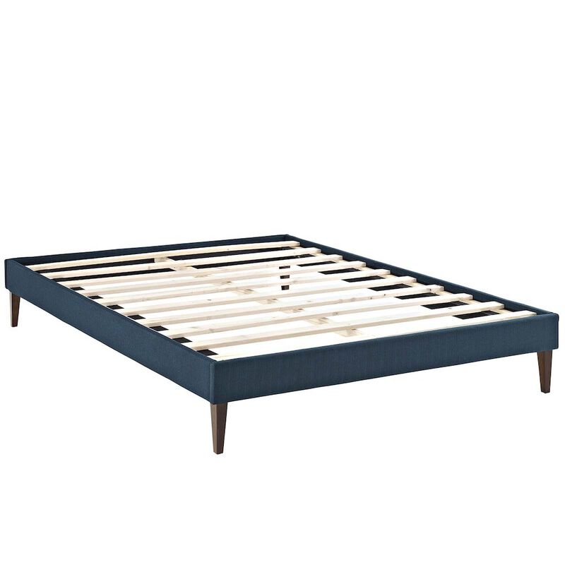 Sharon Fabric Full Bed Frame with Squared Tapered Legs image number 1