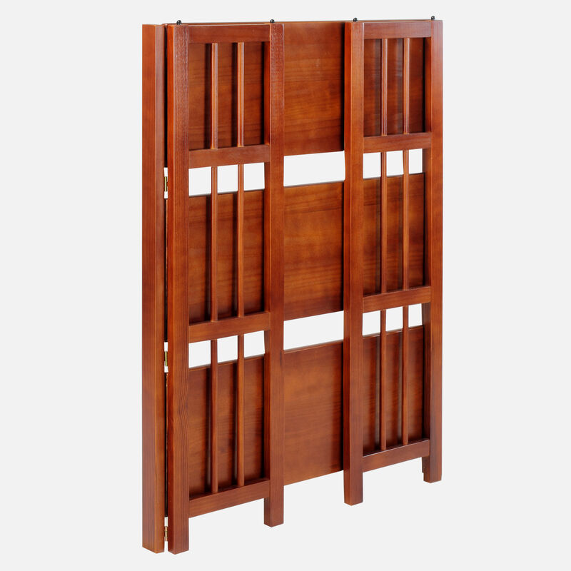 Casual Home 3-Shelf Folding Stackable Bookcase (27.5" Wide)-Mahagony