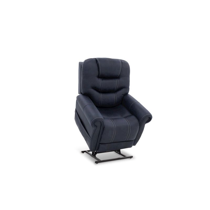 Blue Power Recliner with Adjustable Headrest, Lumbar Support, and Heat image number 2