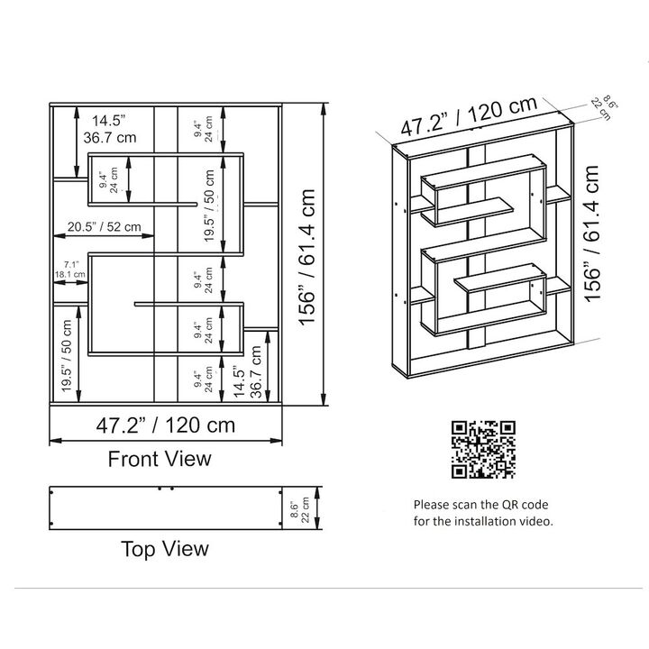 Decorotika Esteban 61'' Tall Bookcase - White