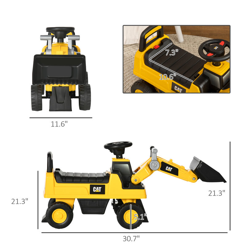 BreeBe Caterpillar CAT Ride On Excavator Toy with Storage image number 2