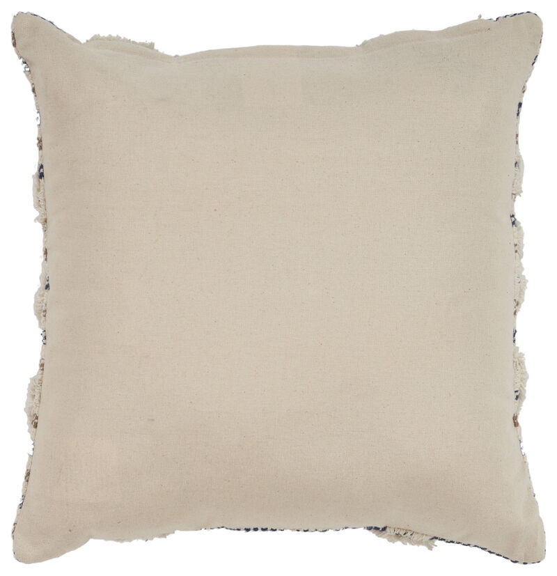 HomeRoots Set of Two Blue Diamond Cotton Throw Pillow With Fringe image number 3