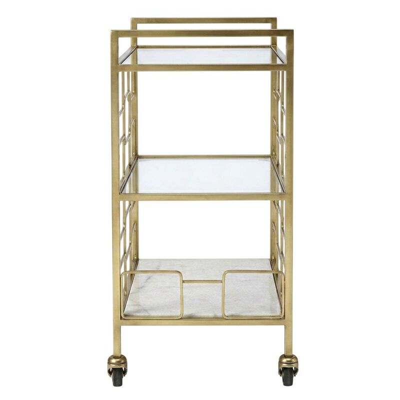 Starlight Canyon Home Modern Bar Cart with Distressed Finish, Contemporary Serving Cart for Home Bar image number 5