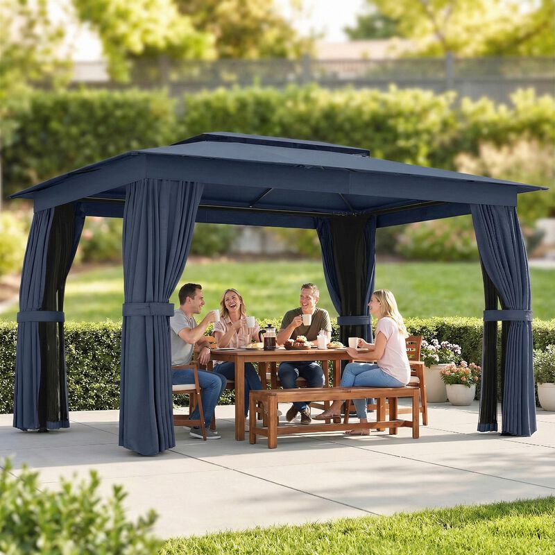 Hivvago Soft Top 10x12 Gazebo Canopy Shelter image number 1