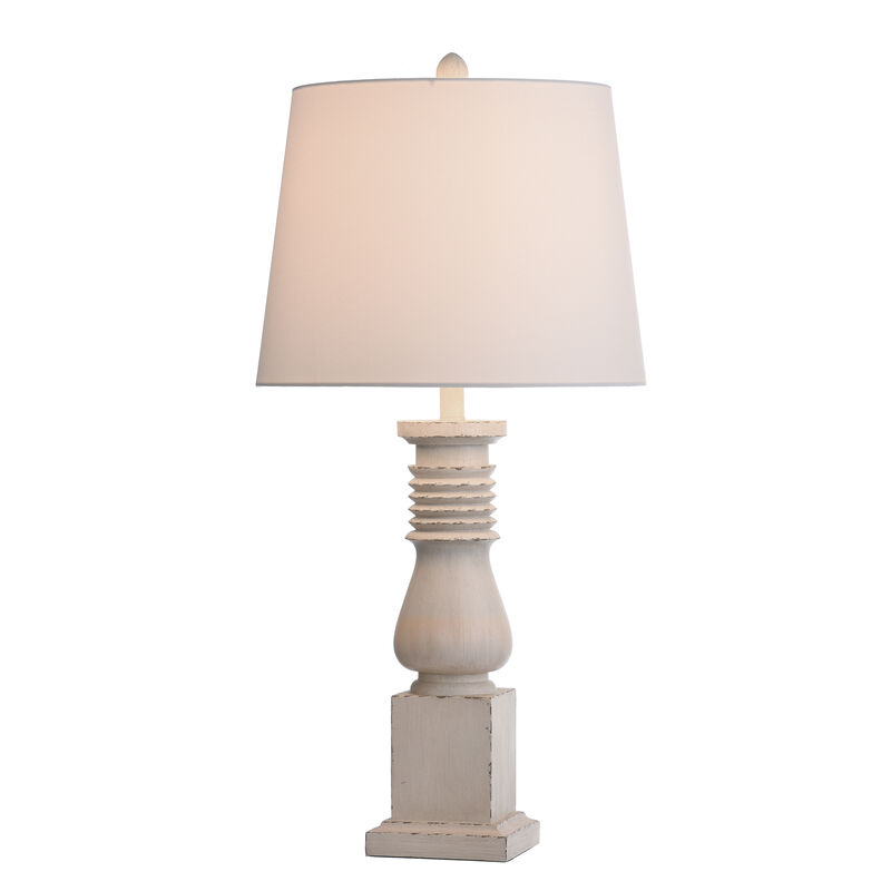 Old White Istress Table Lamp (Set of 2)