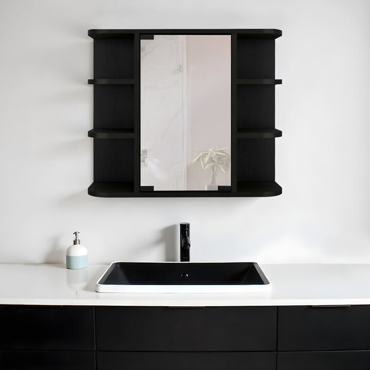 Wall Mounted Bathroom Cabinet with 6 Shelves for Organized Storage