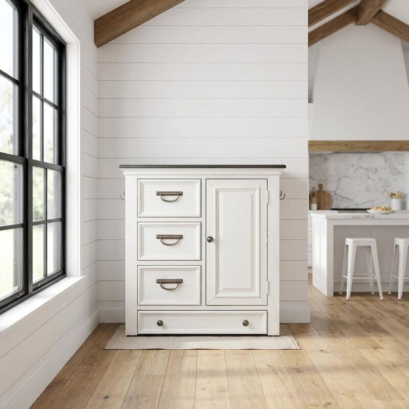 Liberty Furniture Cottage Pine Dog Feeding Station Cabinet with Pet Food Storage Drawers image number 2