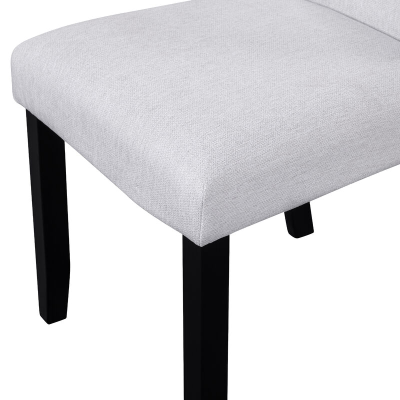 Whisen 4-Piece 23inch Upholstered Dining Chairs, Solid Rubber Wood Linen Mid-Century Modern for Kitchen Dining Room image number 7