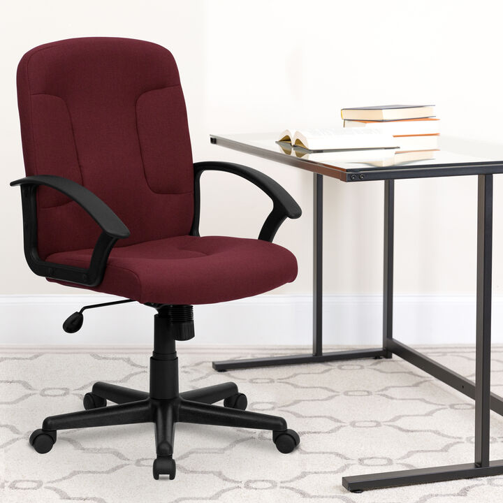 Garver Mid-Back Fabric Executive Swivel Office Chair with Nylon Arms