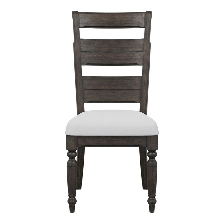 FurniFact Solid Hardwood Ladder Back Dining Chair for Kitchen Dining Room, Set of 2
