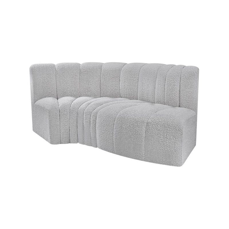 Meridian Furniture Arc Grey Boucle Fabric Modular Sofa