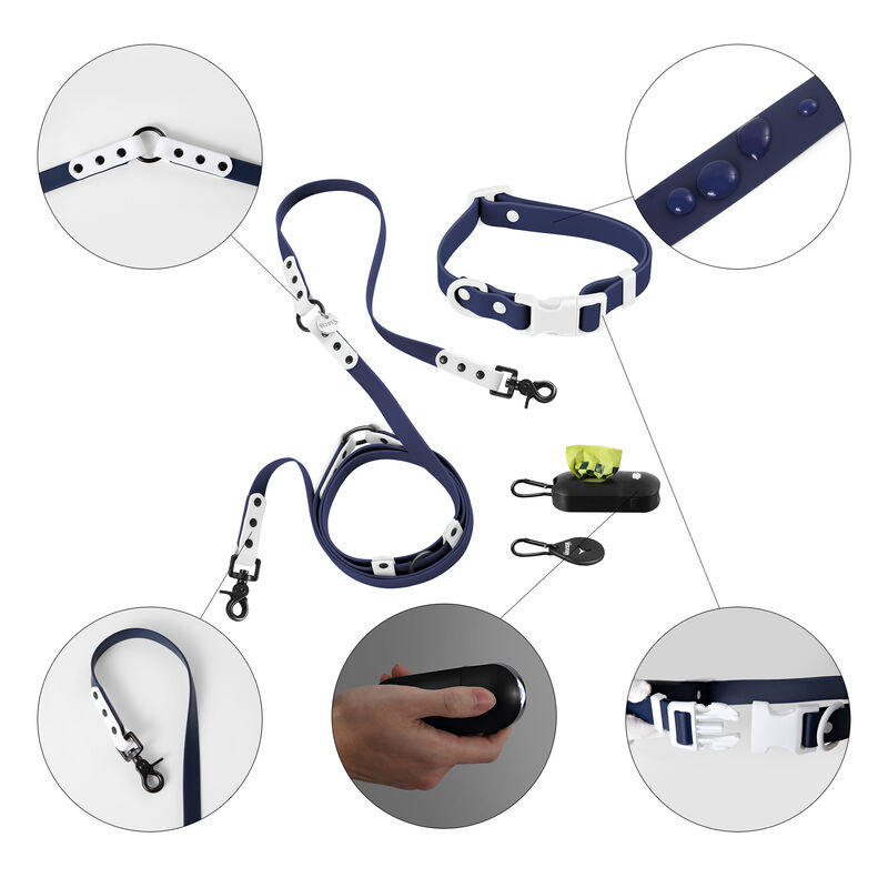 Luna  Adjustable 6-in-1 Waterproof Hands-Free Leash and Collar with LED Flashlight