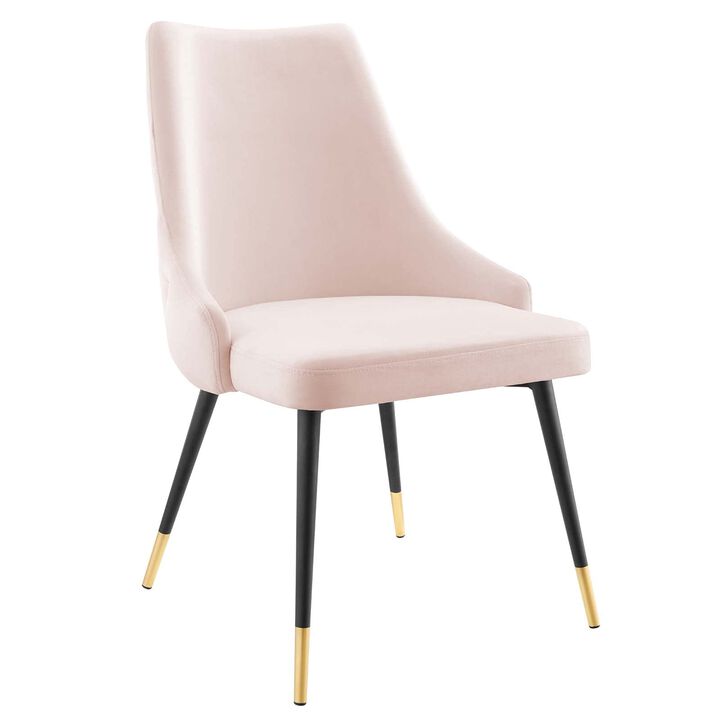 Modway Adorn Tufted Performance Velvet Accent Dining Side Chair, Pink