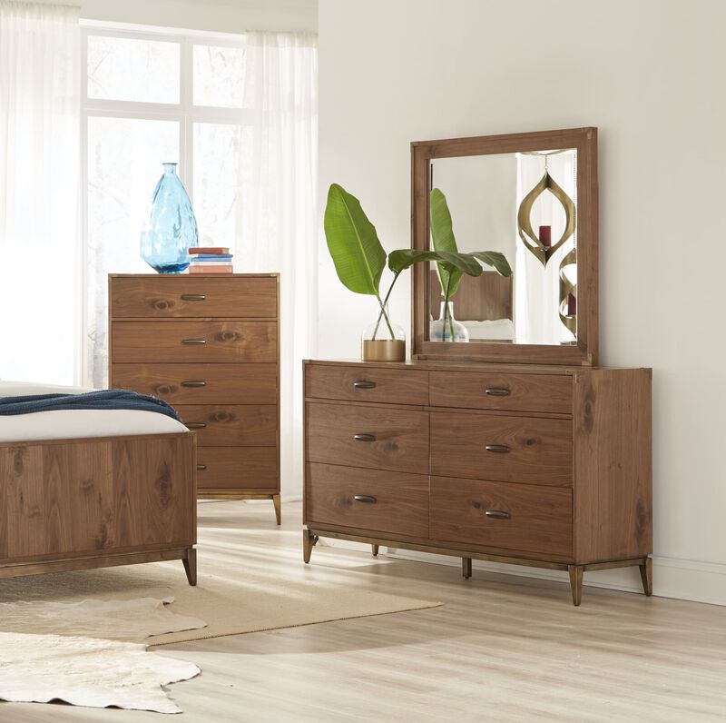 Adler Six Drawer Dresser in Natural Walnut