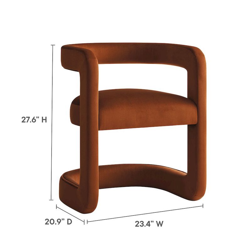 Winslow Barrel Performance Velvet Dining Chair image number 1