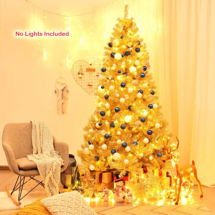 Artificial Tinsel Christmas Tree Hinged with Foldable Stand