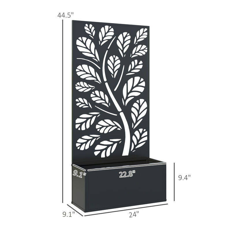 Hivvago Raised Metal Planter Box with Trellis for Climbing Plants image number 2