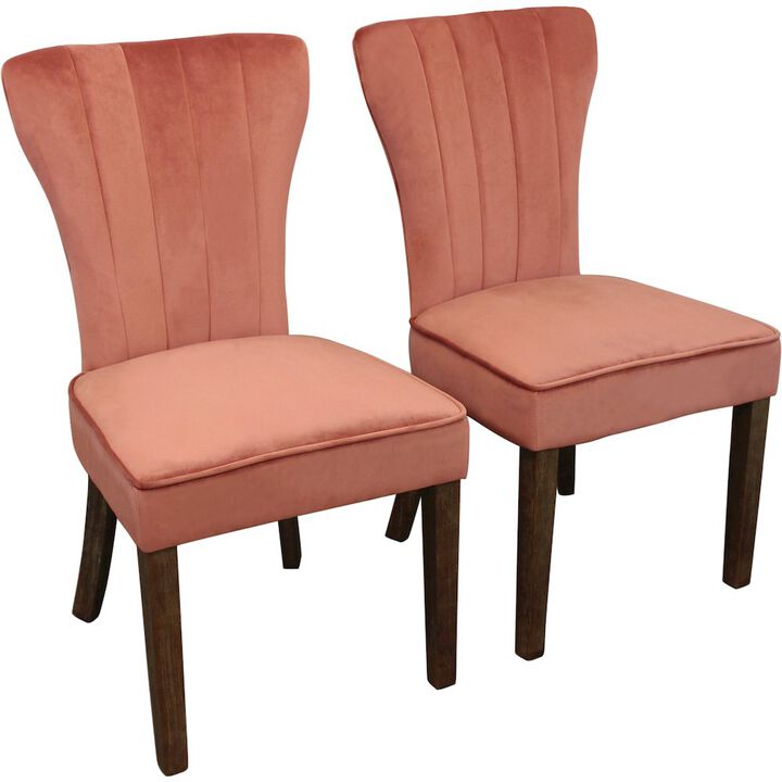 Transitional Inwood Side Chair Velvet 2-Piece Set