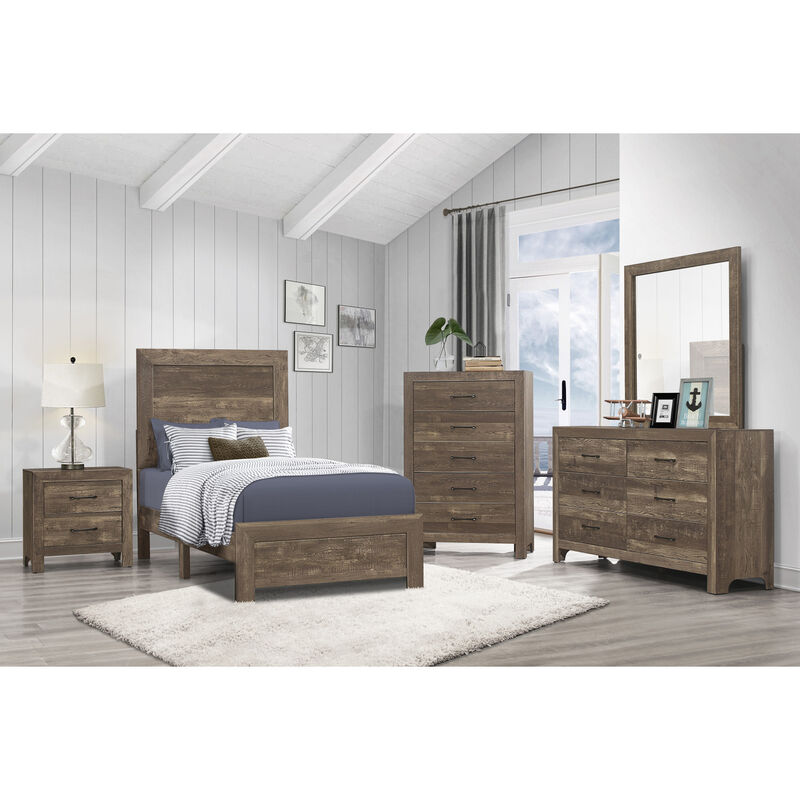 Streamdale 1-Drawer Rustic Nightstand with Black Hardware image number 6